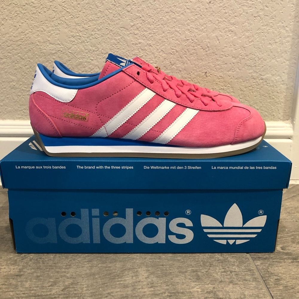 New Adidas Original Country Japan Sneakers Pink White Men’s Shoes Size 9.5